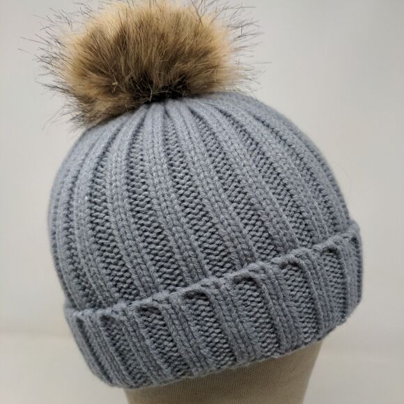 Graydi Men's Beanie Hat Cap Gray Knit 100% Acrylic Patch Logo - Picture 6 of 11